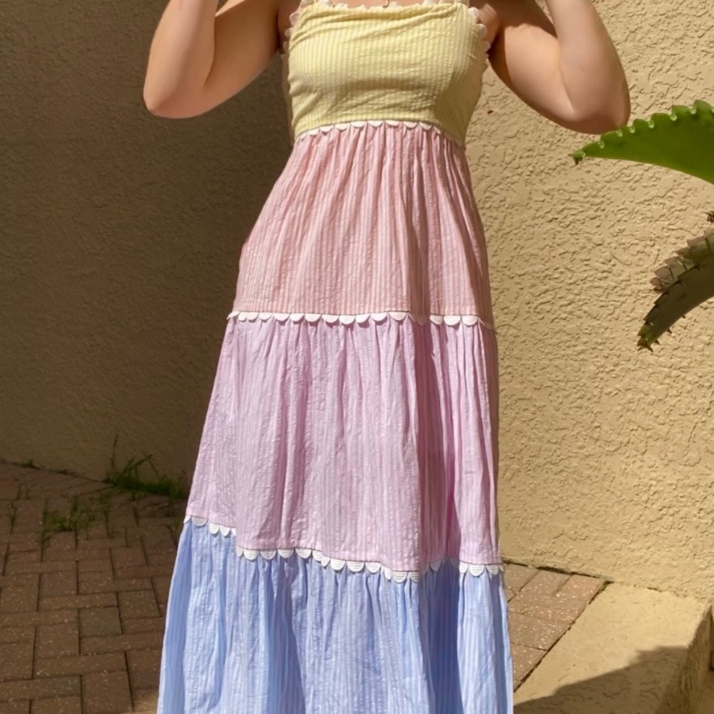 Pastel Colorblock Maxi Dress - Picture 2 of 6